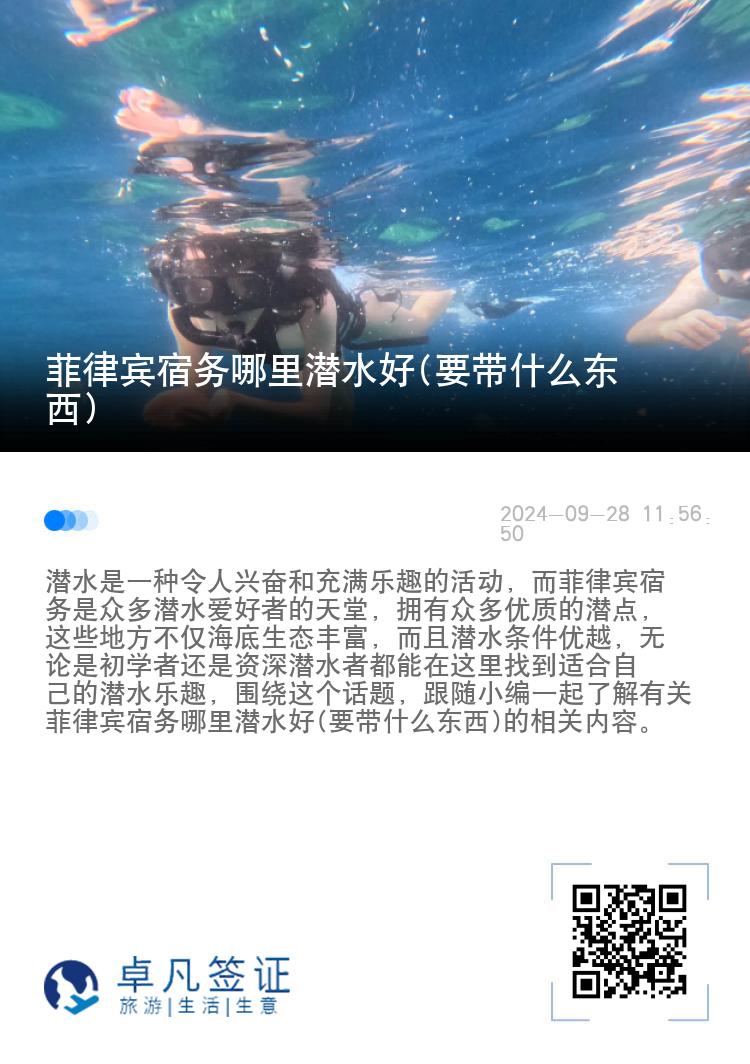 菲律宾宿务哪里潜水好(要带什么东西)