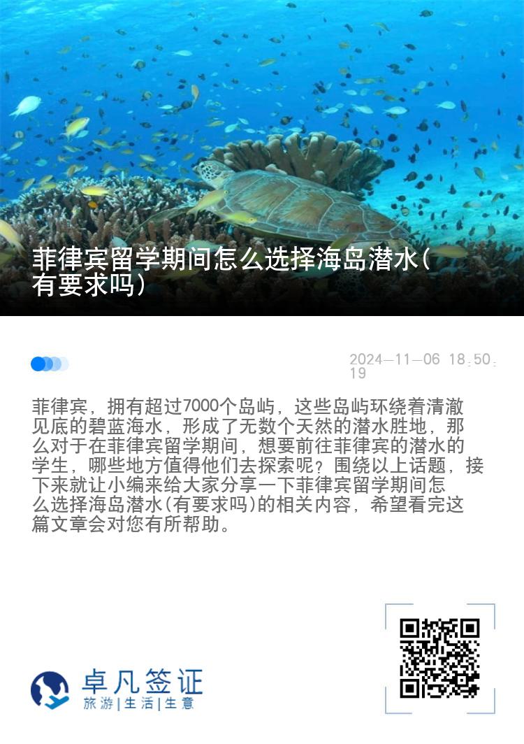 菲律宾留学期间怎么选择海岛潜水(有要求吗)